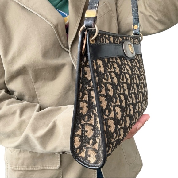 Vintage Christian Dior trotter shoulder bag canvas leather - Picture 5 of 12